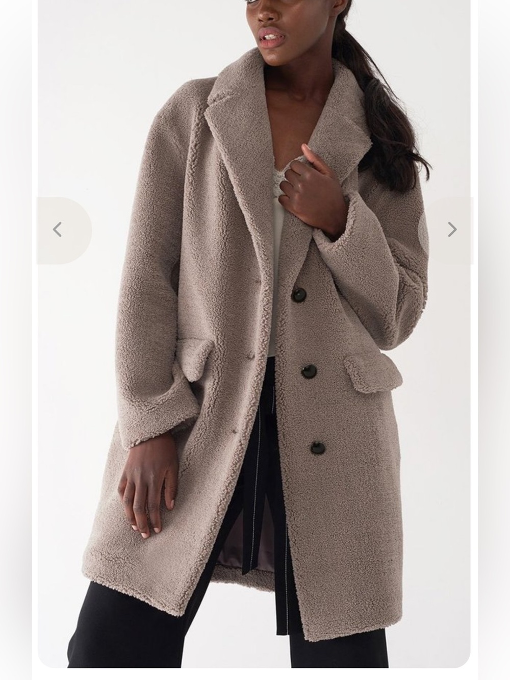 NWOT Sosken GITA Oversized Teddy Coat in Taupe size M